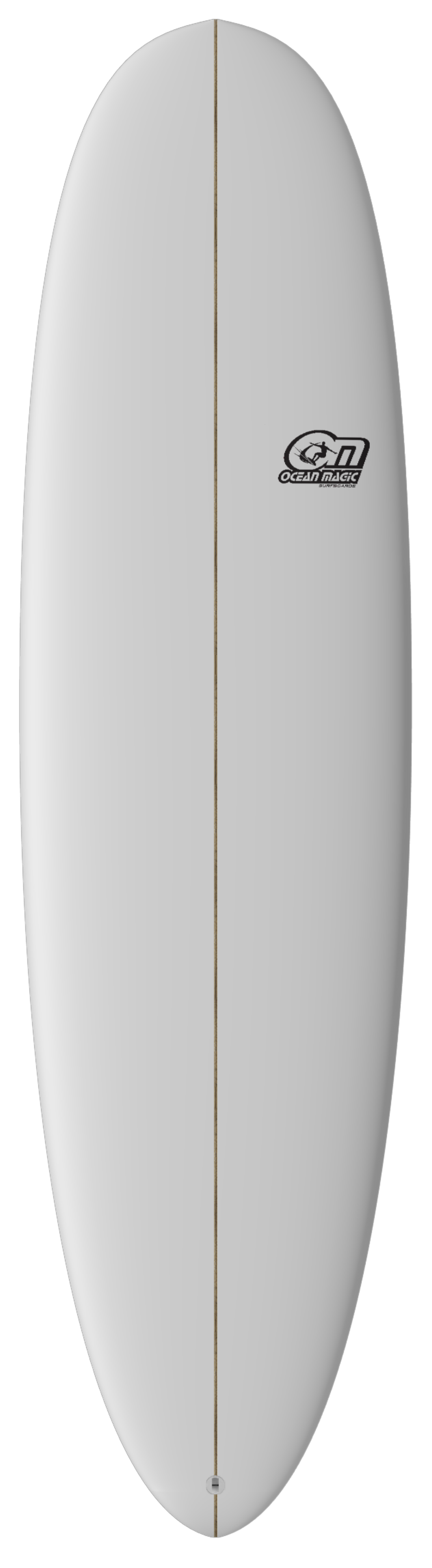 ocean magic mid length surfboard in white